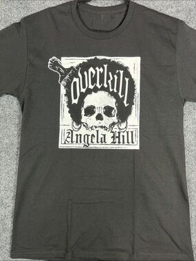 Overkill Angela Hill UFC MMA Skull Black Graphic T-Shirt